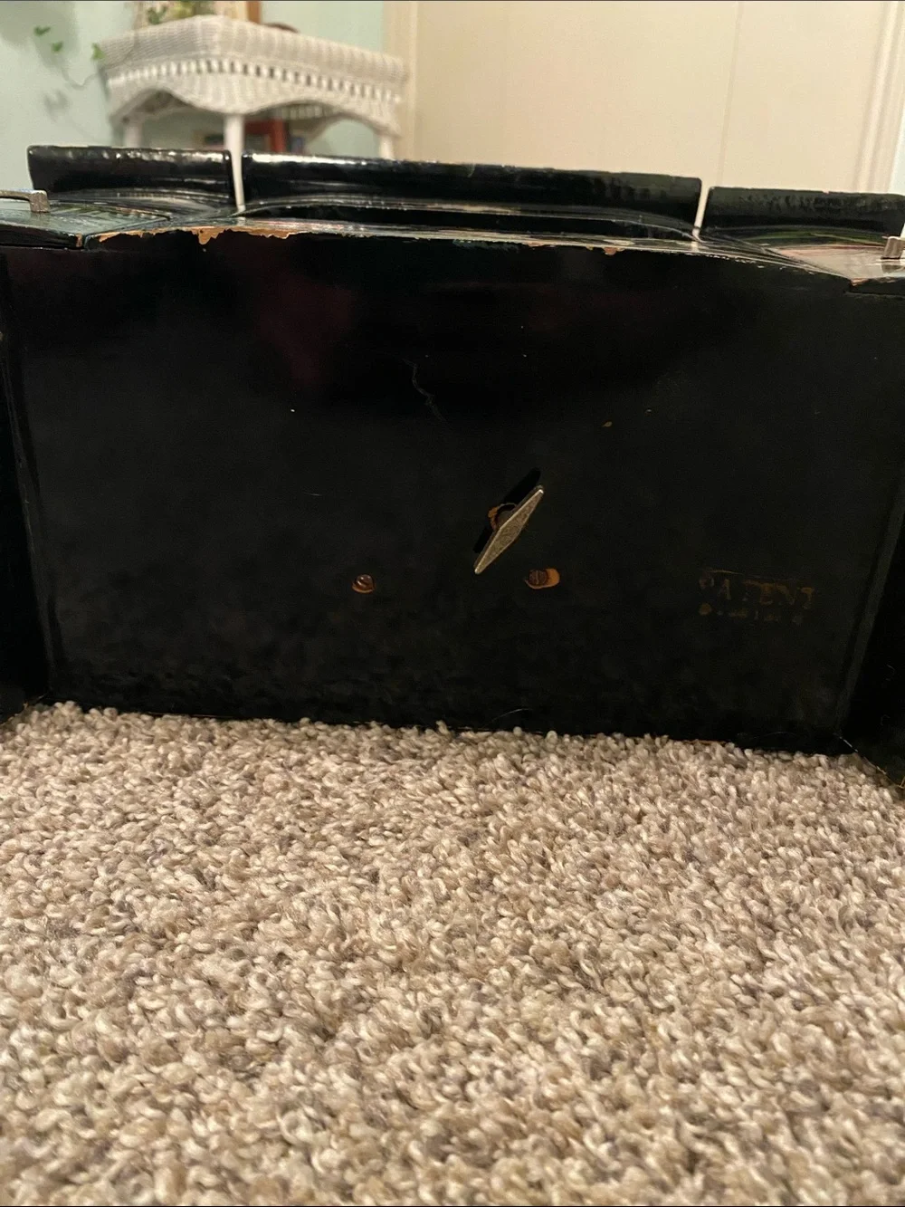 Hand-Painted Black Asian-Inspired Decorative Jewelry Box